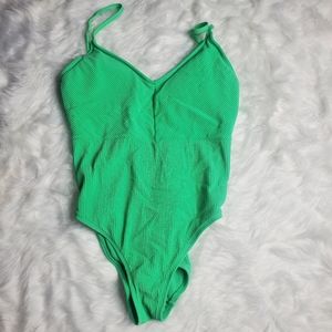 ♧♧ Coconut Beach Ribbed One Piece Swim Suit Size Medium Green